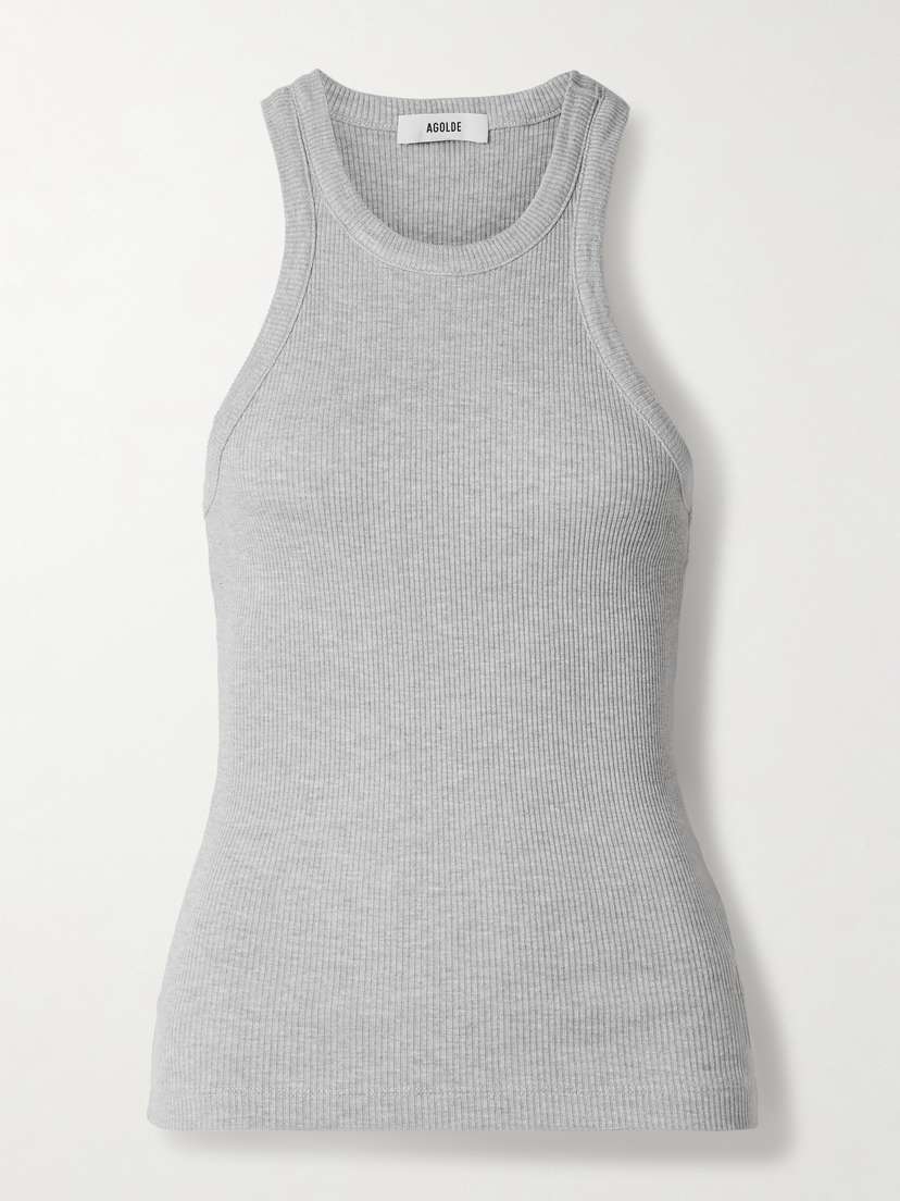 AGOLDE Rayne Ribbed Stretch Organic Cotton And Lyocell-blend Jersey Tank