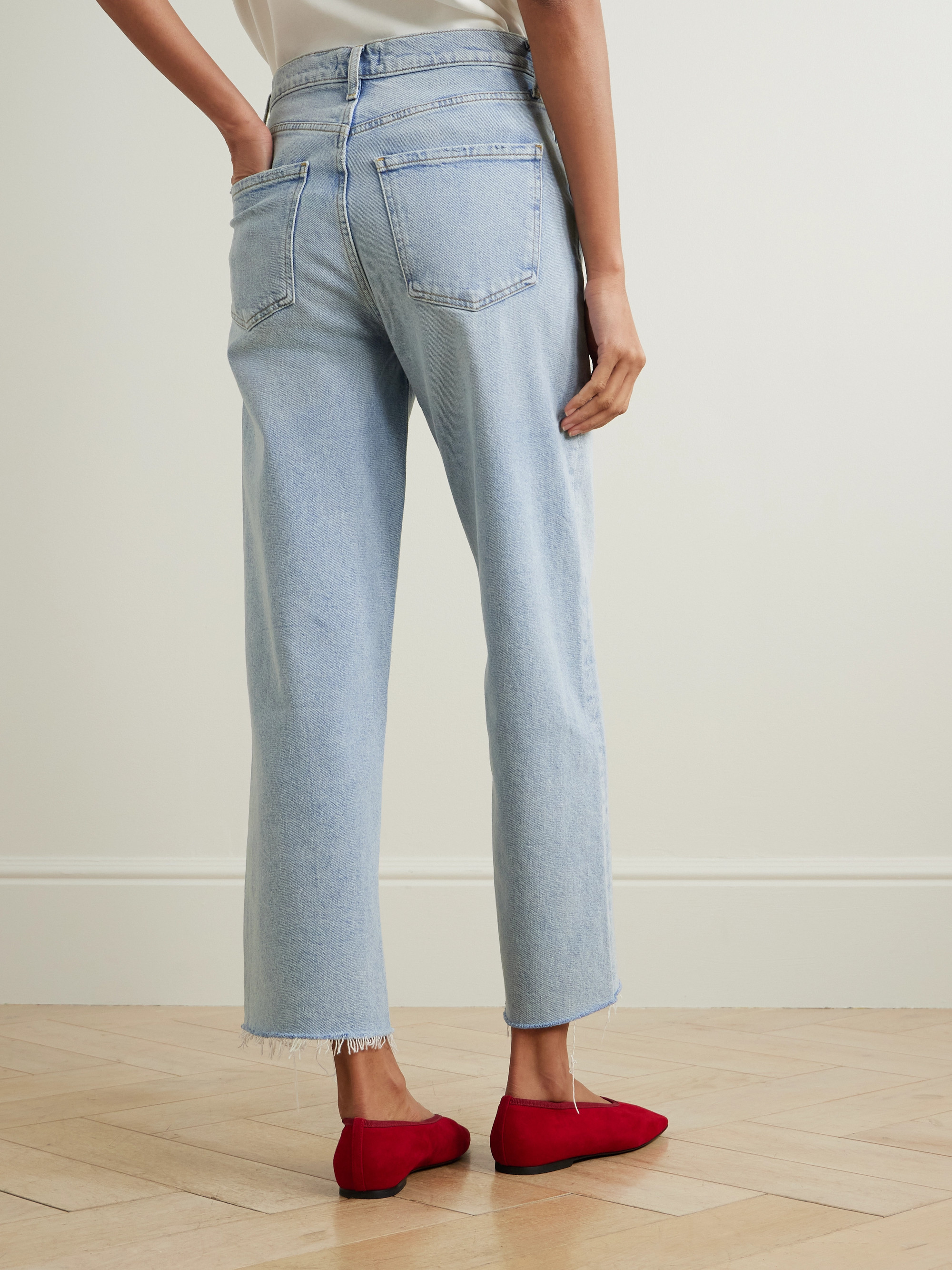 Agolde Ren frayed high-rise wide-leg jeans thumbnail