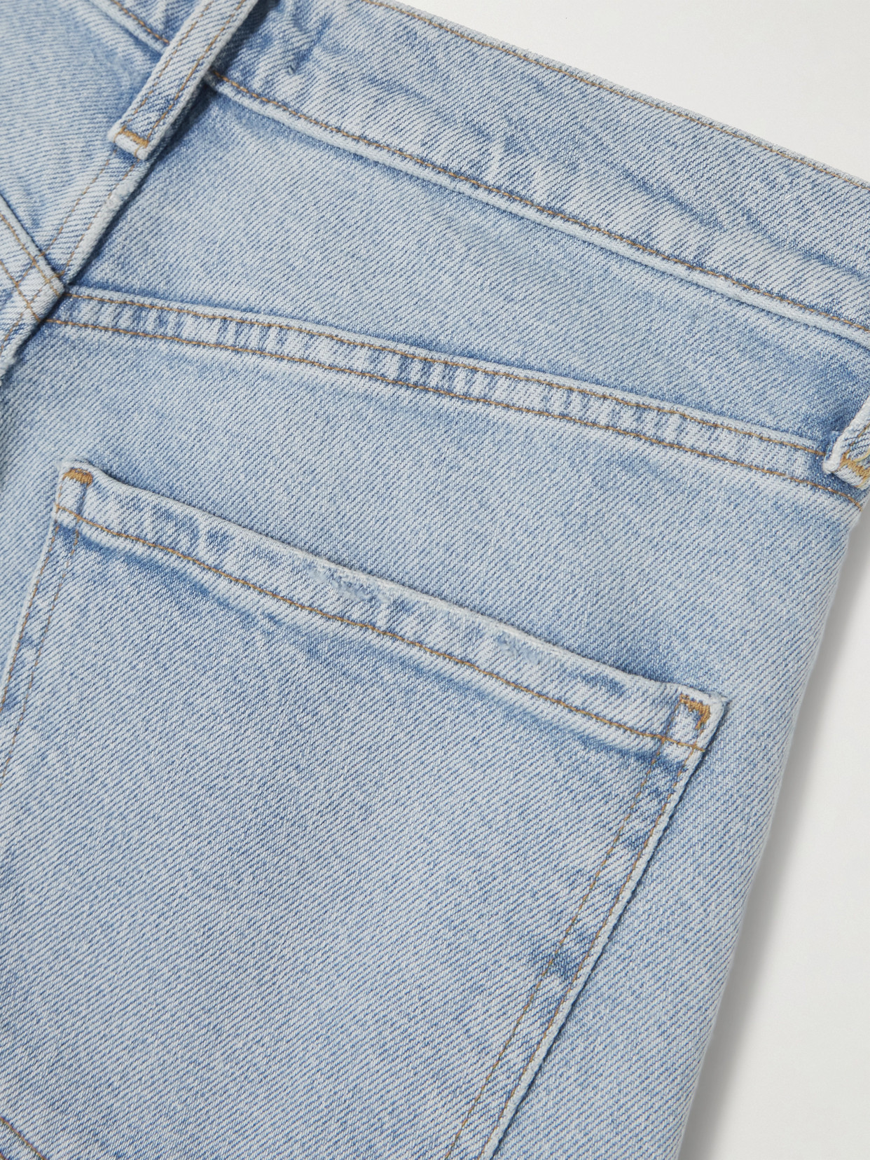 Agolde Crossed Denim Wide Leg Pants In Blue