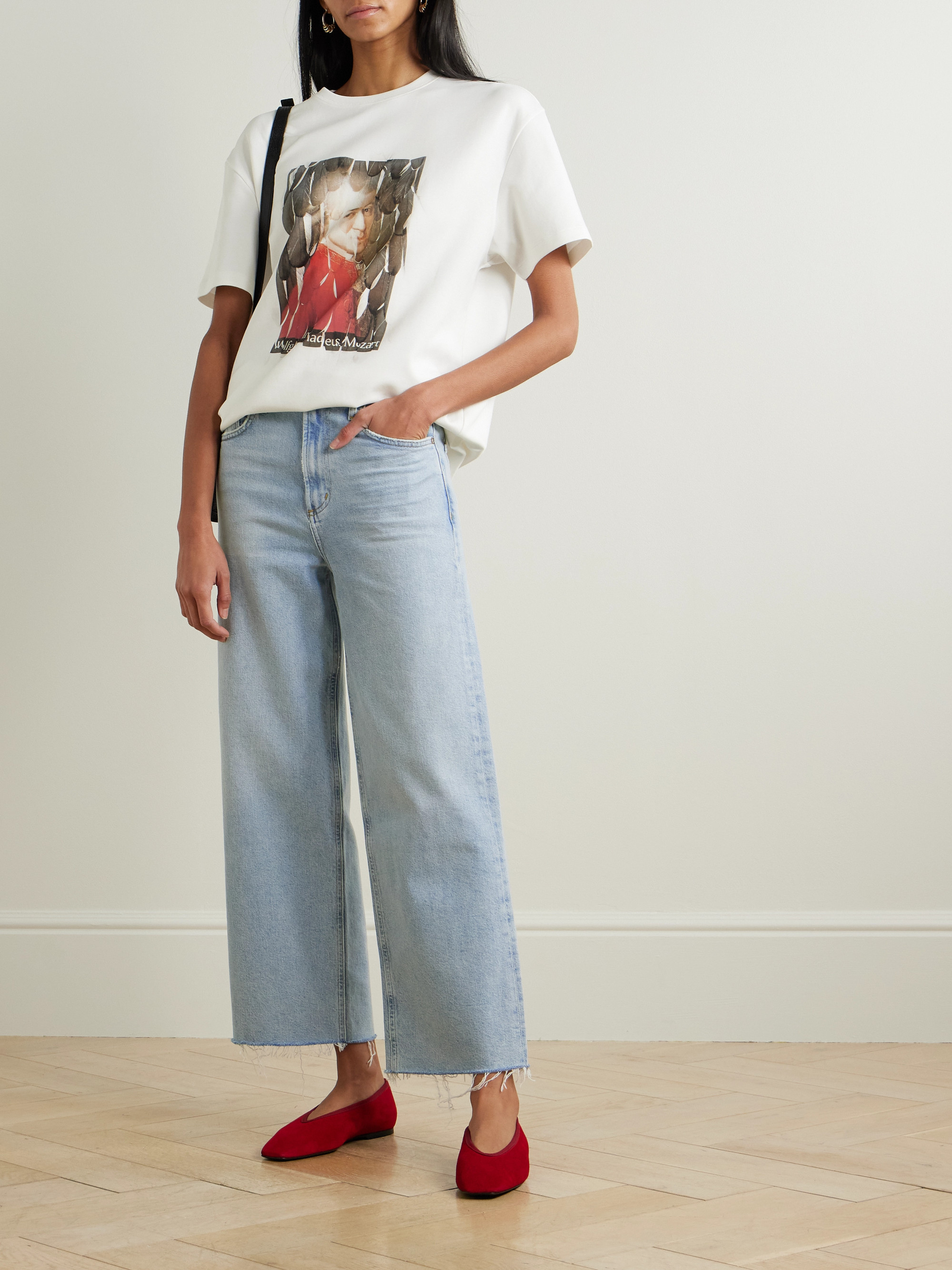 Agolde Ren frayed high-rise wide-leg jeans thumbnail