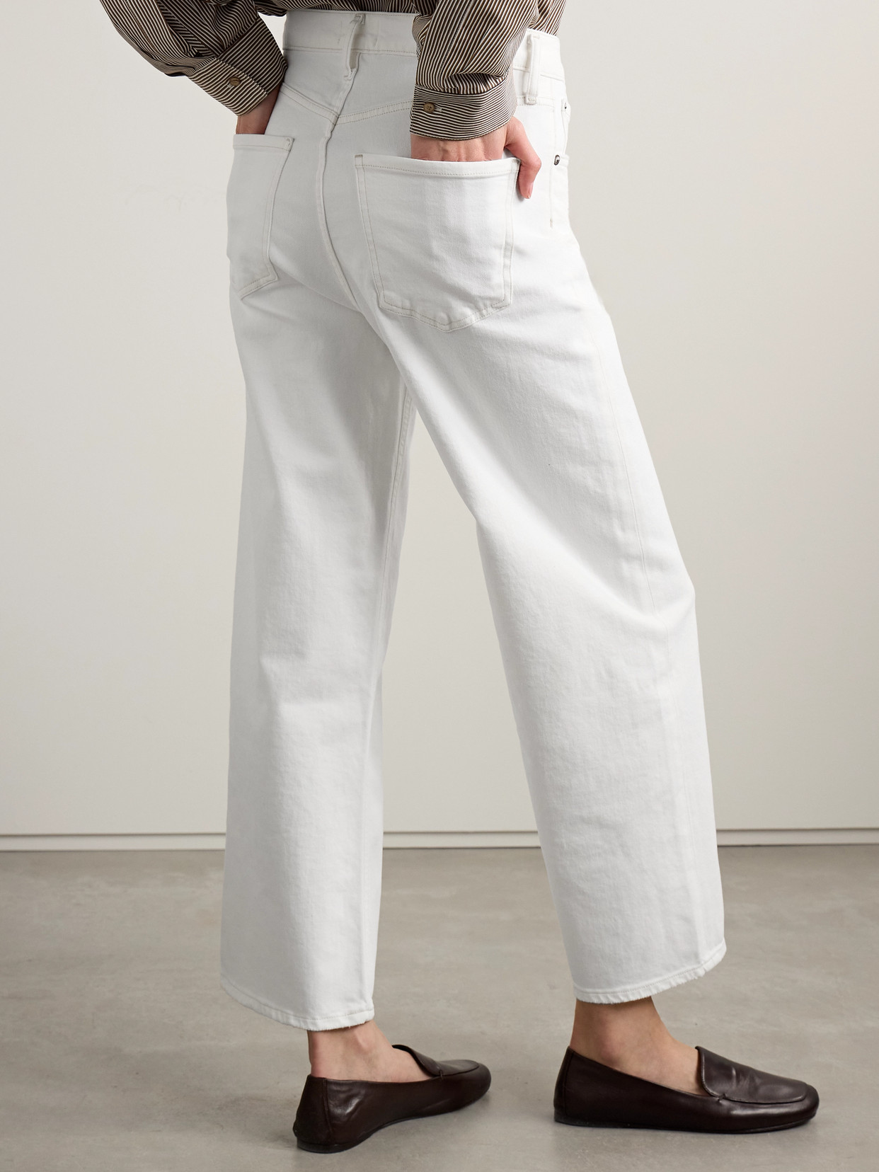 Agolde Ren High-rise Wide-leg Jeans In White