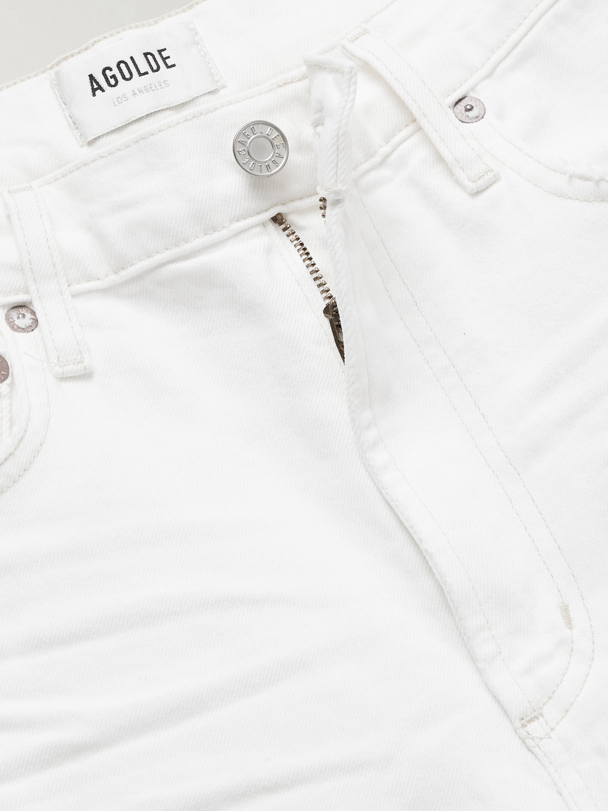 Agolde Ren High-rise Wide-leg Jeans In White