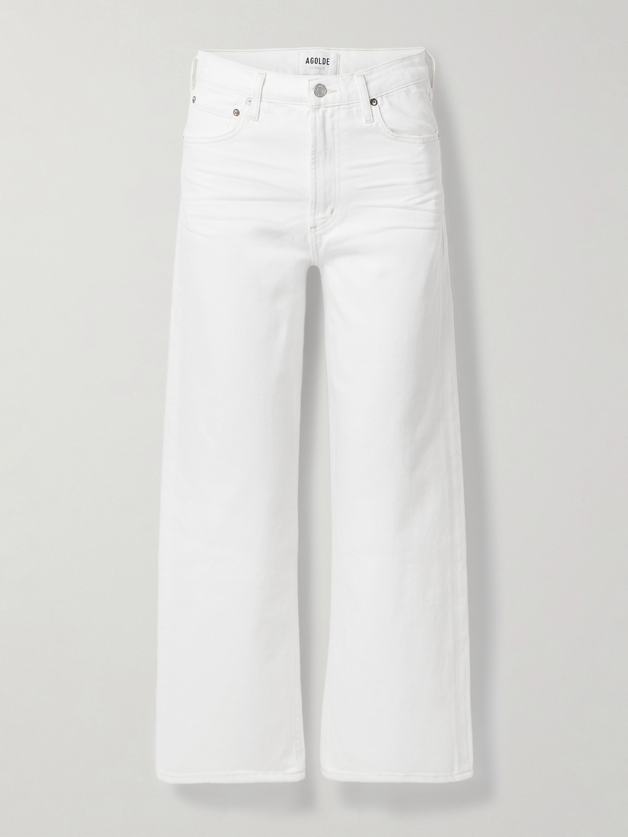 Agolde Ren High-rise Wide-leg Jeans In White