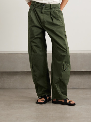 Citizens Of Humanity Flight pleated organic cotton-blend twill barrel-leg pants