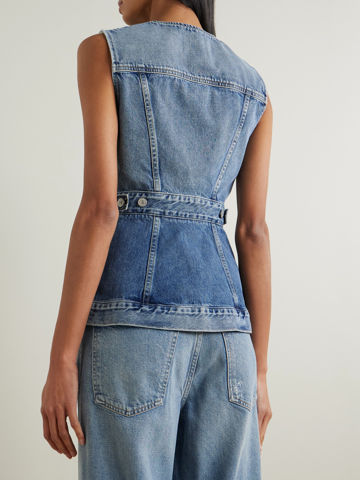 Citizen Of Humanity Idalene Paneled Organic Denim Vest In Blue