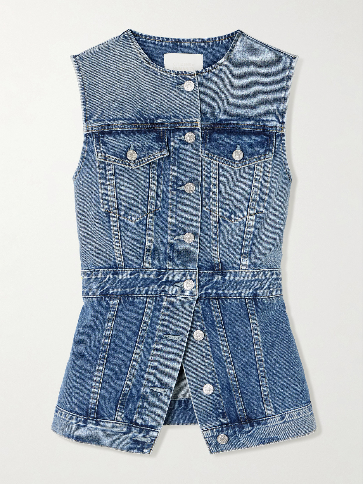 Citizens of Humanity - Idalene Paneled Organic Denim Vest - Mid denim