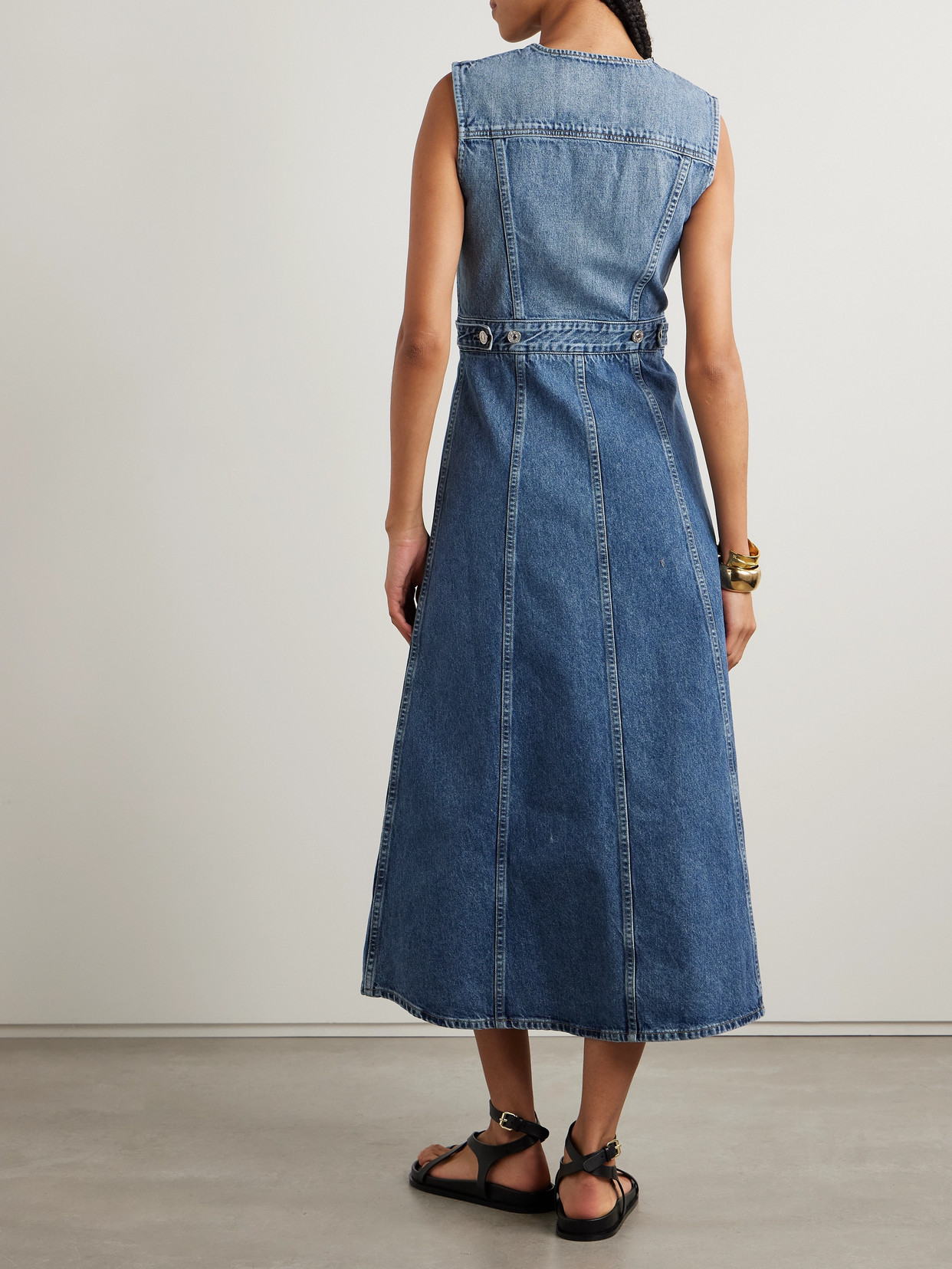 Citizens Of Humanity Idalene Organic Denim Midi Shirt Dress In Blue