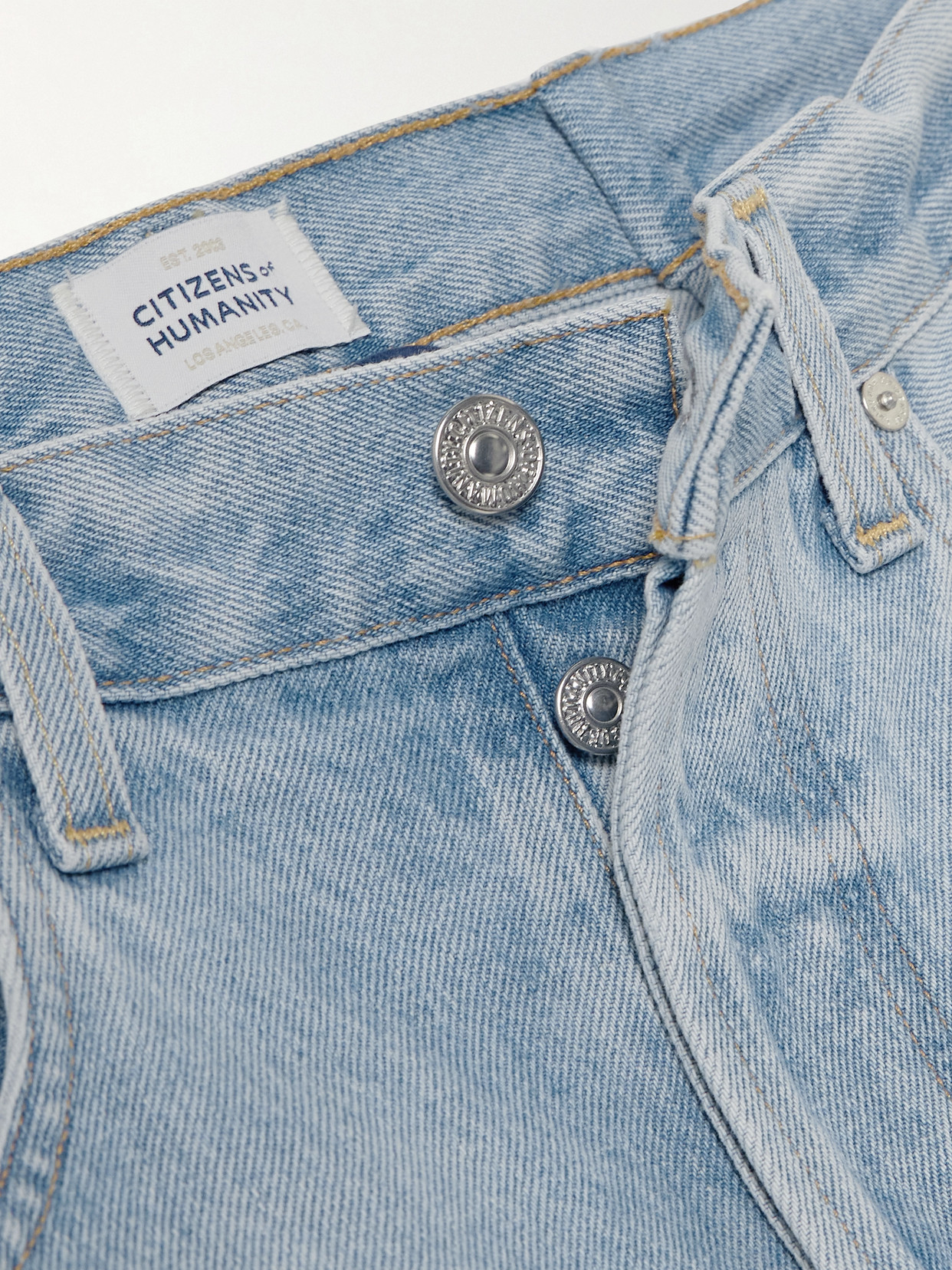 Citizen Of Humanity Horseshoe Frayed High-rise Wide-leg Jeans In Blue