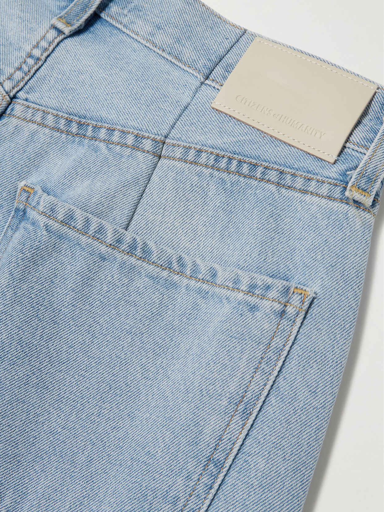 Citizen Of Humanity Horseshoe Frayed High-rise Wide-leg Jeans In Blue