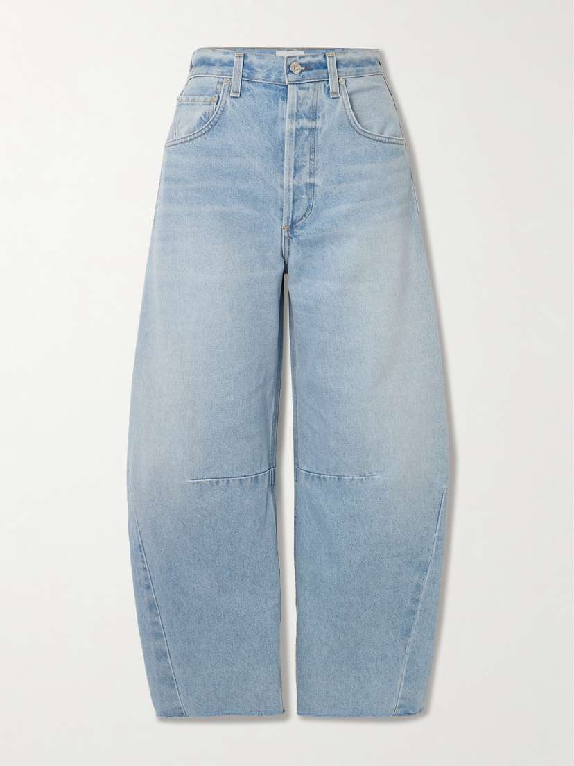 Citizens of Humanity Horseshoe Frayed High-rise Wide-leg Jeans