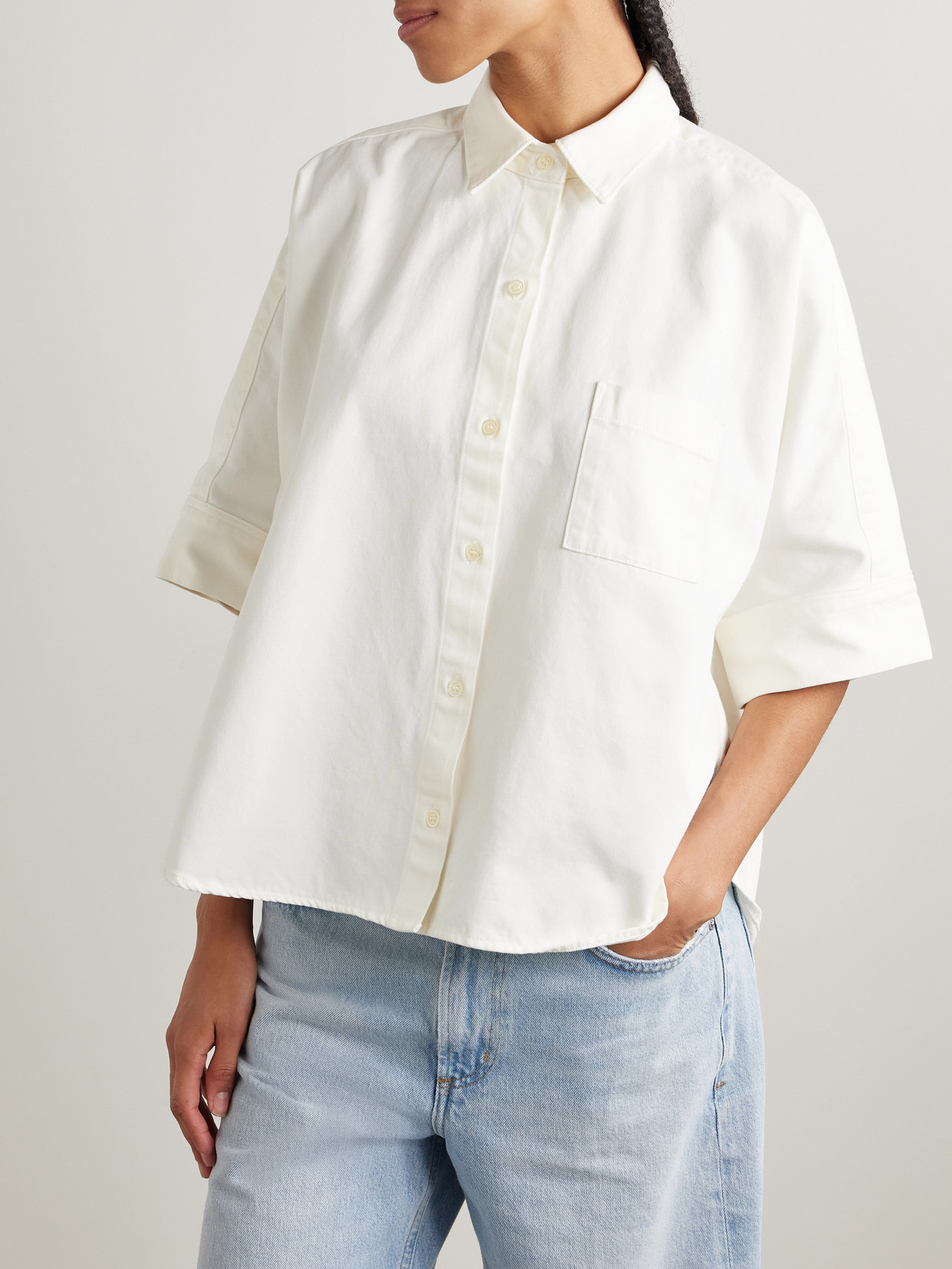 Citizen Of Humanity Claire Origami Cotton Shirt In Ivory