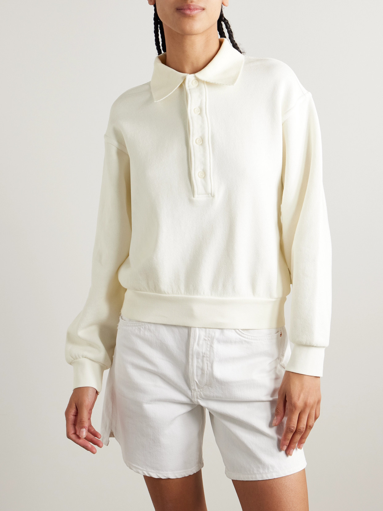 Citizens Of Humanity Remi Cotton-blend Jersey Sweatshirt In White