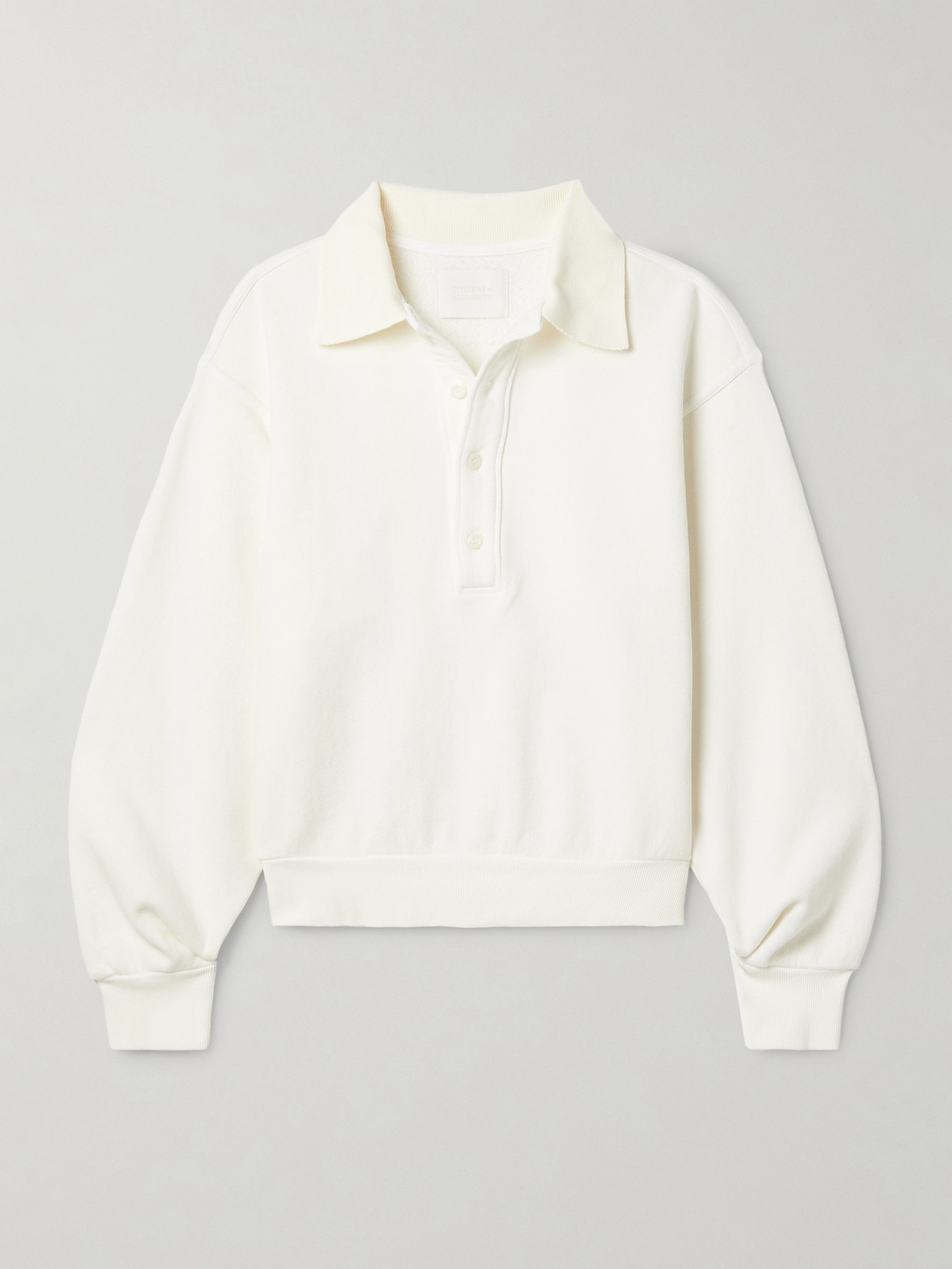 Citizens Of Humanity Remi Cotton-blend Jersey Sweatshirt In White