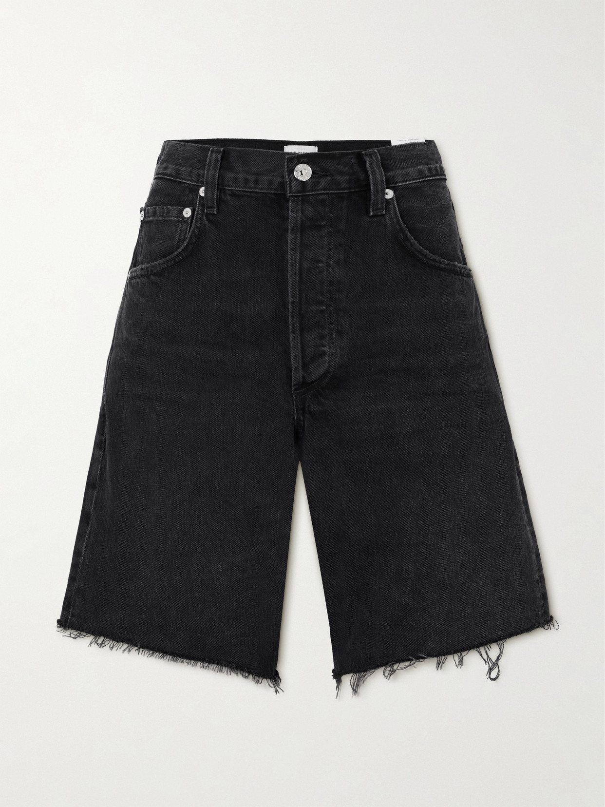 Citizens of Humanity - Ayla Frayed Denim Shorts - Black