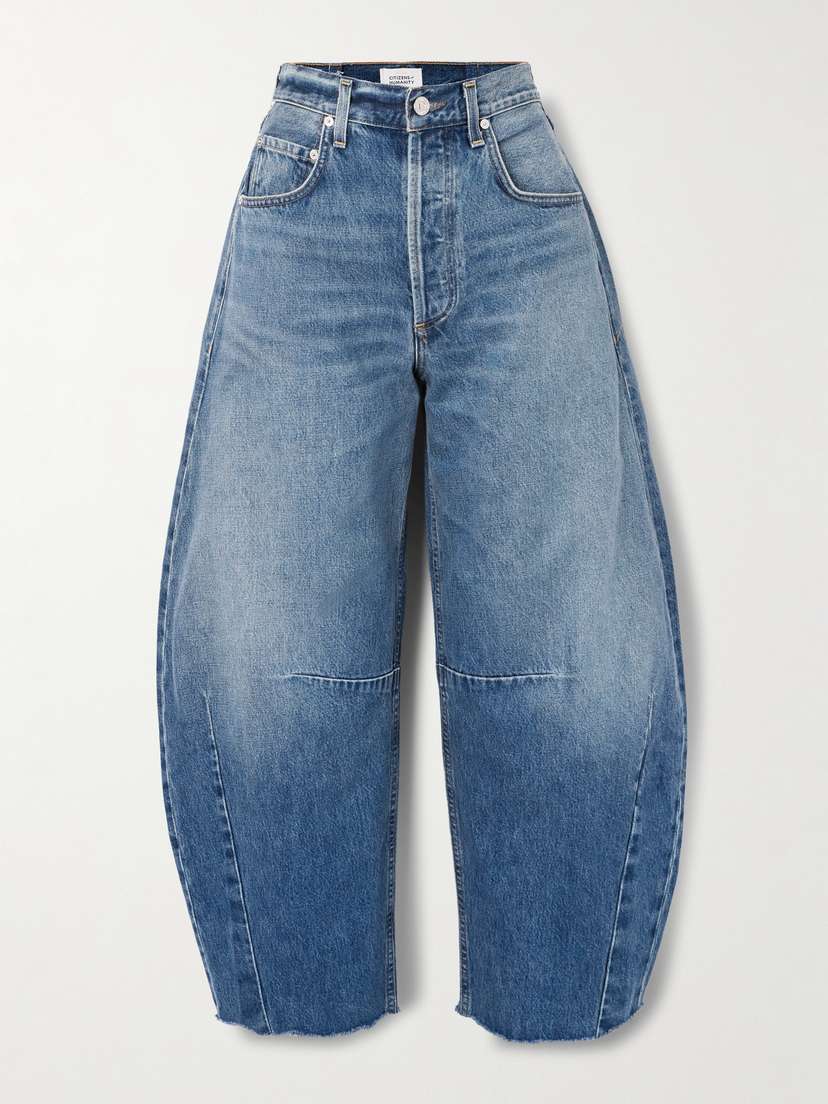 Citizens of Humanity Horseshoe Frayed High-rise Barrel-leg Jeans