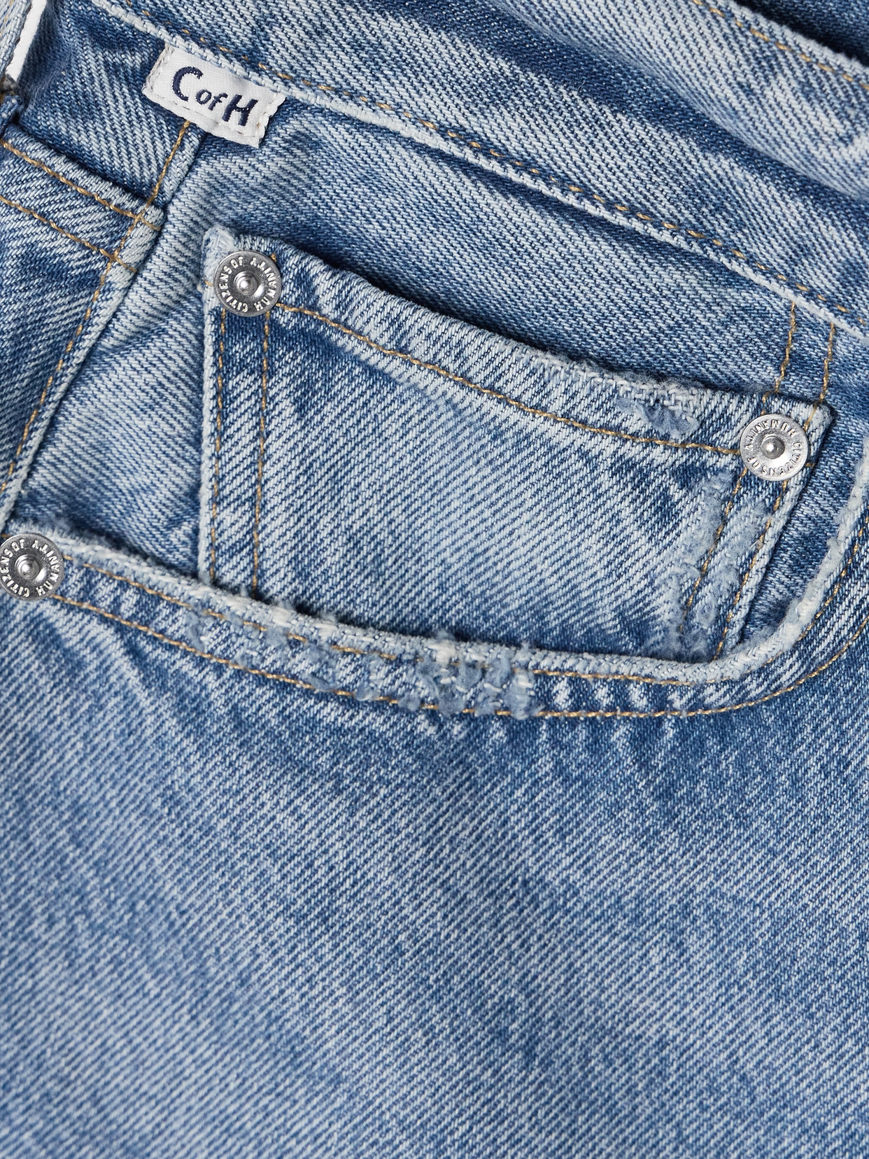 Citizens Of Humanity Marlow Distressed Denim Shorts In Blue
