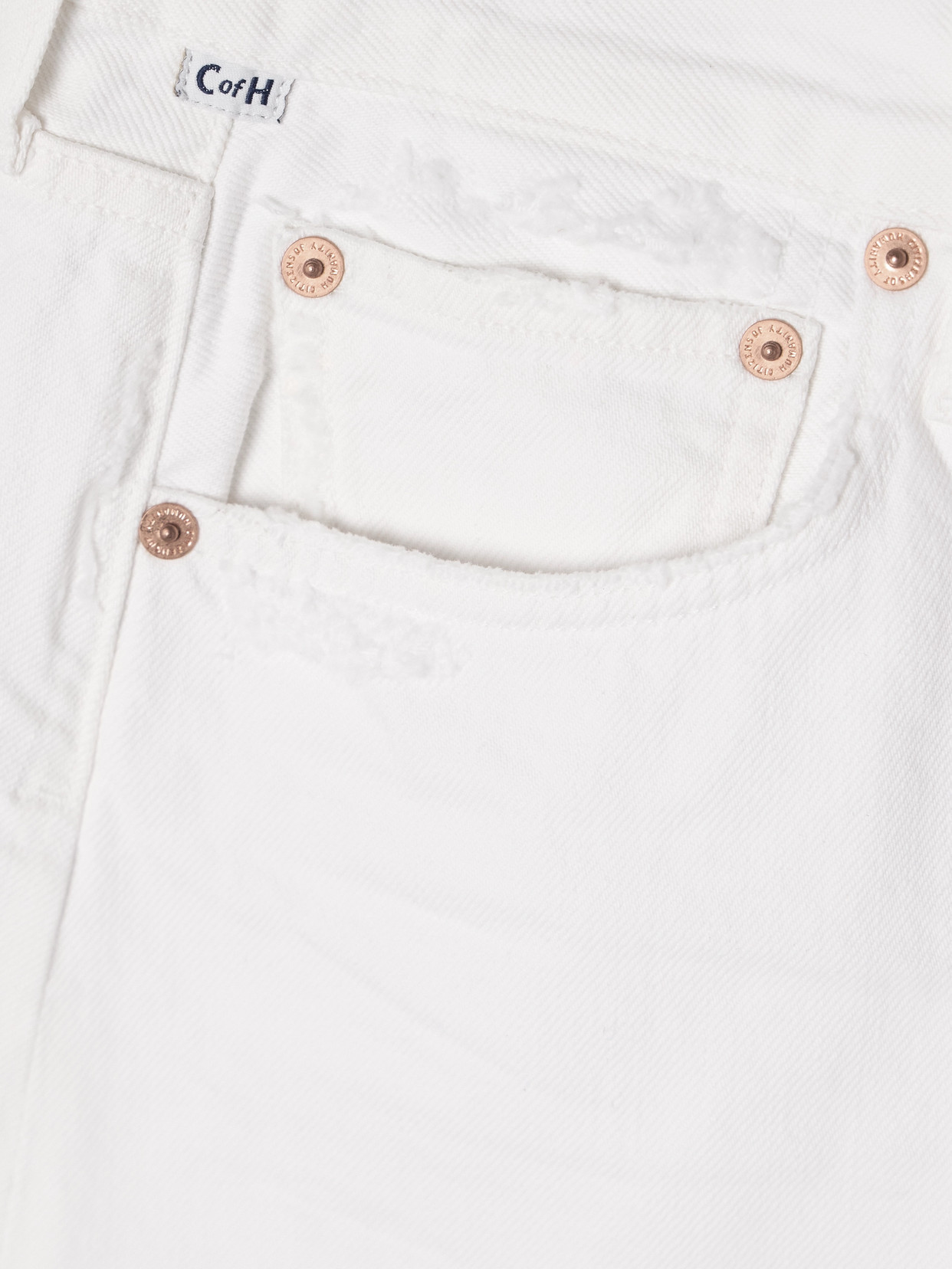 Citizen Of Humanity Marlow Distressed Organic Denim Shorts In White