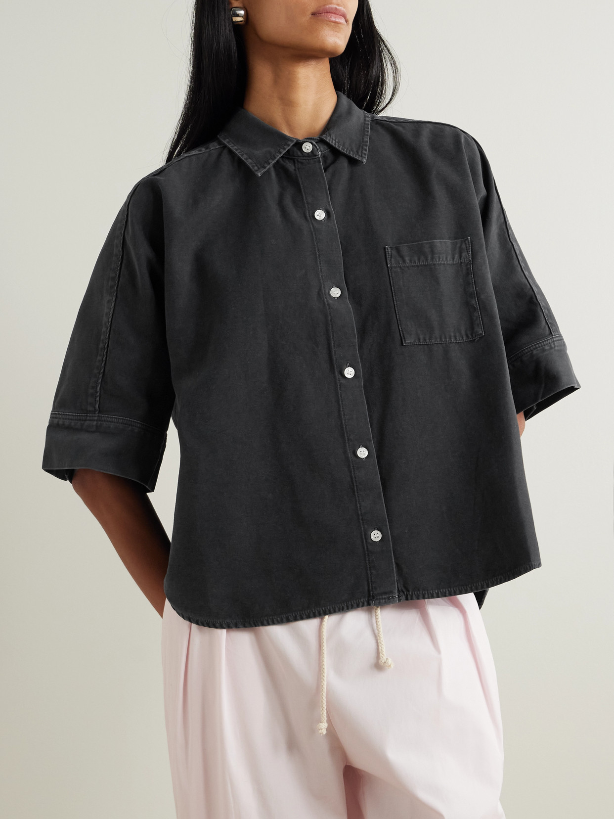 Citizen Of Humanity Black Claire Origami Shirt In Black