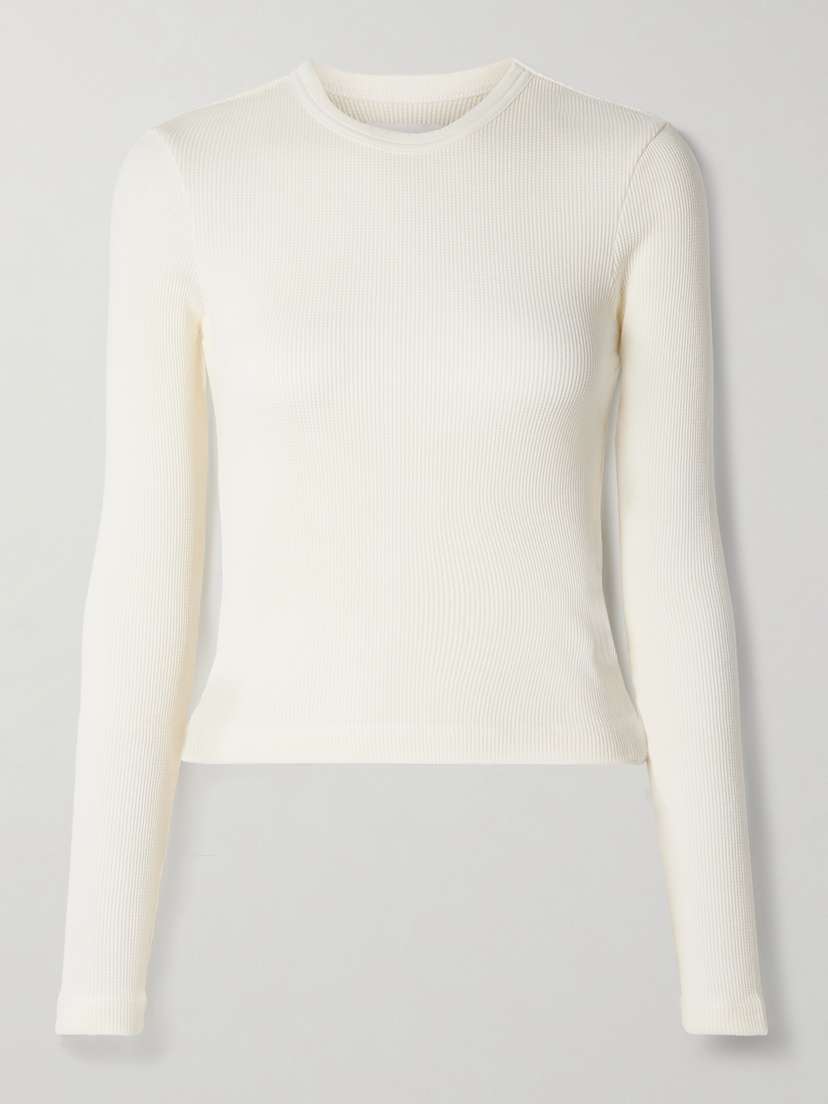 Citizens of Humanity Pilar Cropped Waffle-knit Cotton T-shirt
