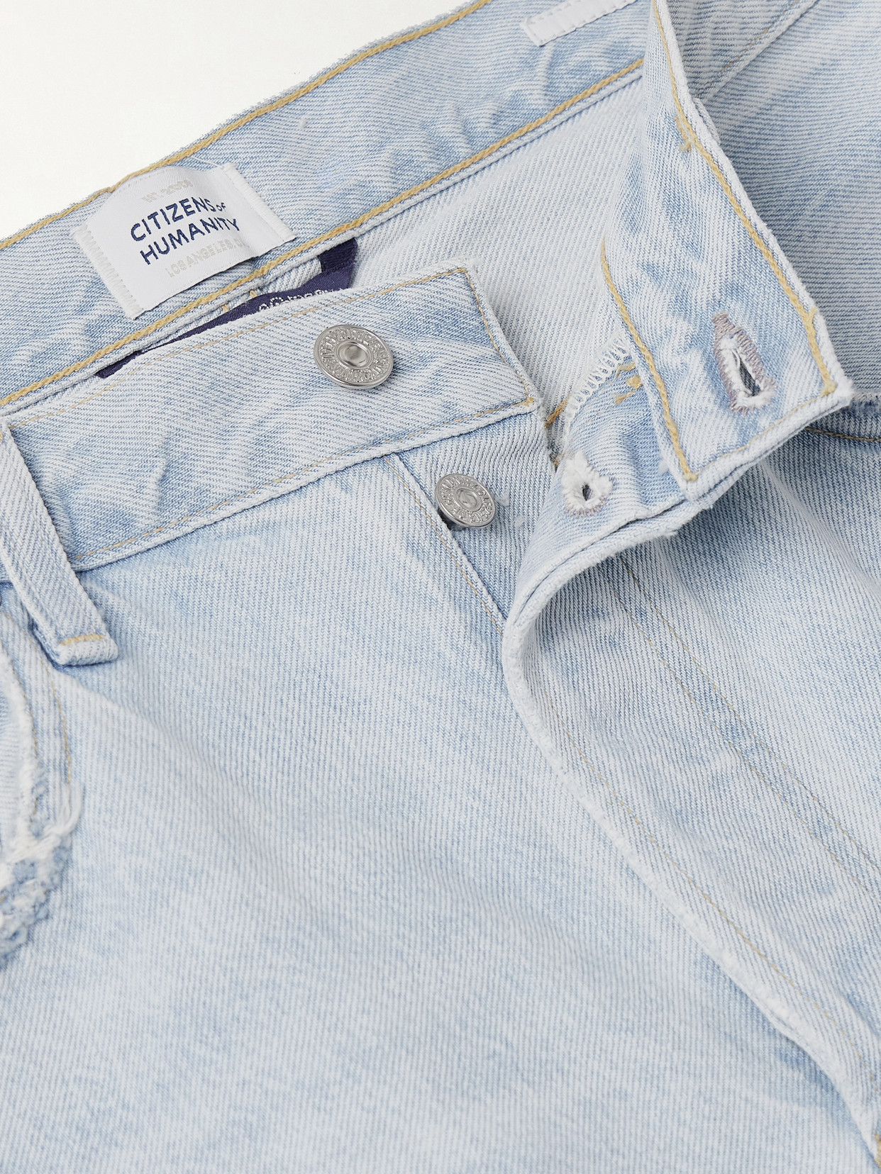 Citizen Of Humanity Ayla Cropped Frayed High-rise Wide-leg Jeans In Blue