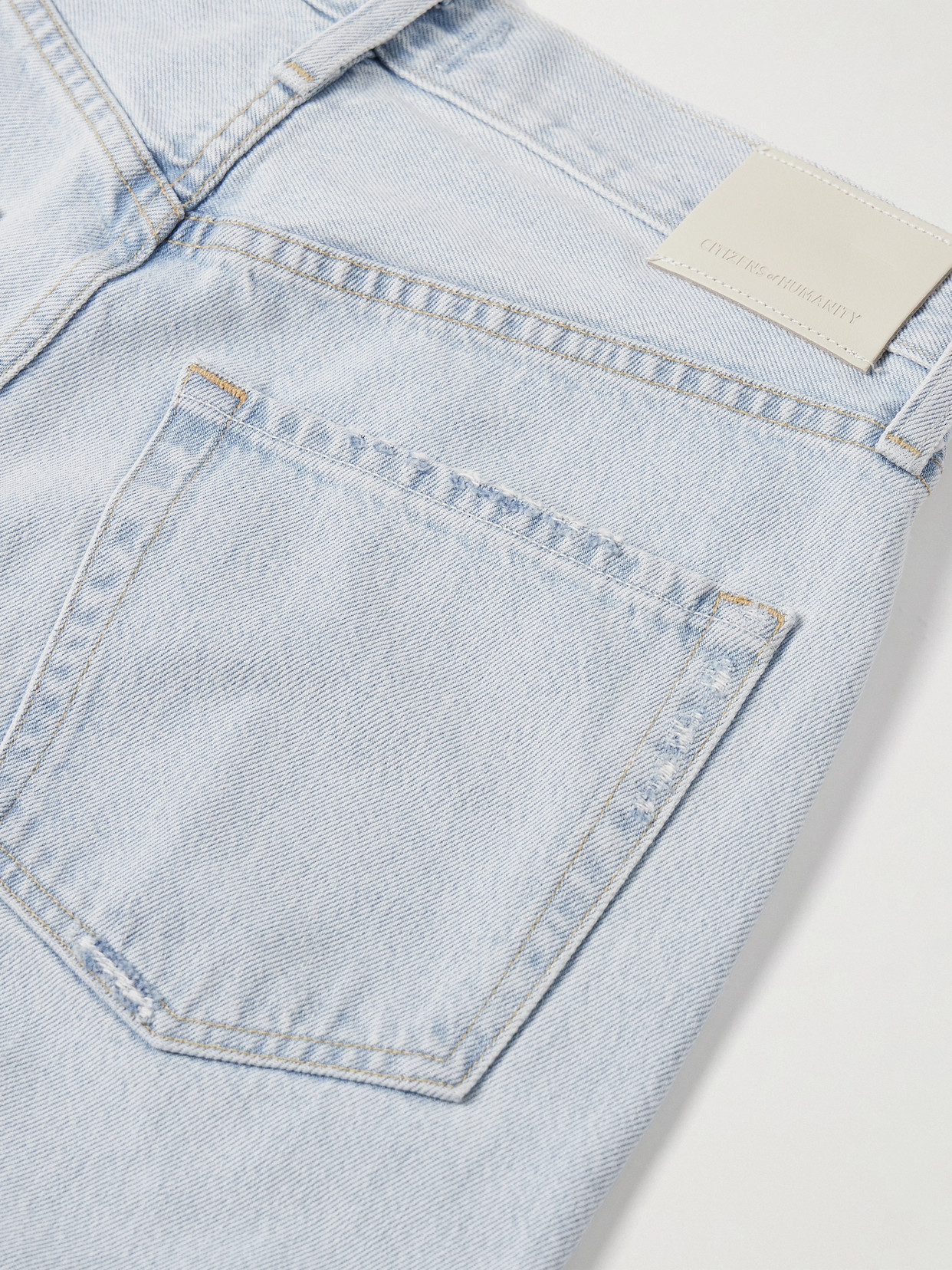 Citizen Of Humanity Ayla Cropped Frayed High-rise Wide-leg Jeans In Blue