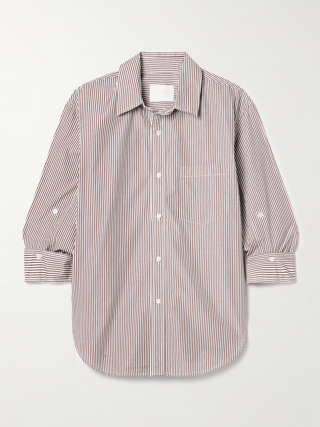 Citizens Of Humanity Kayla Striped Cotton-poplin Shirt In Brown