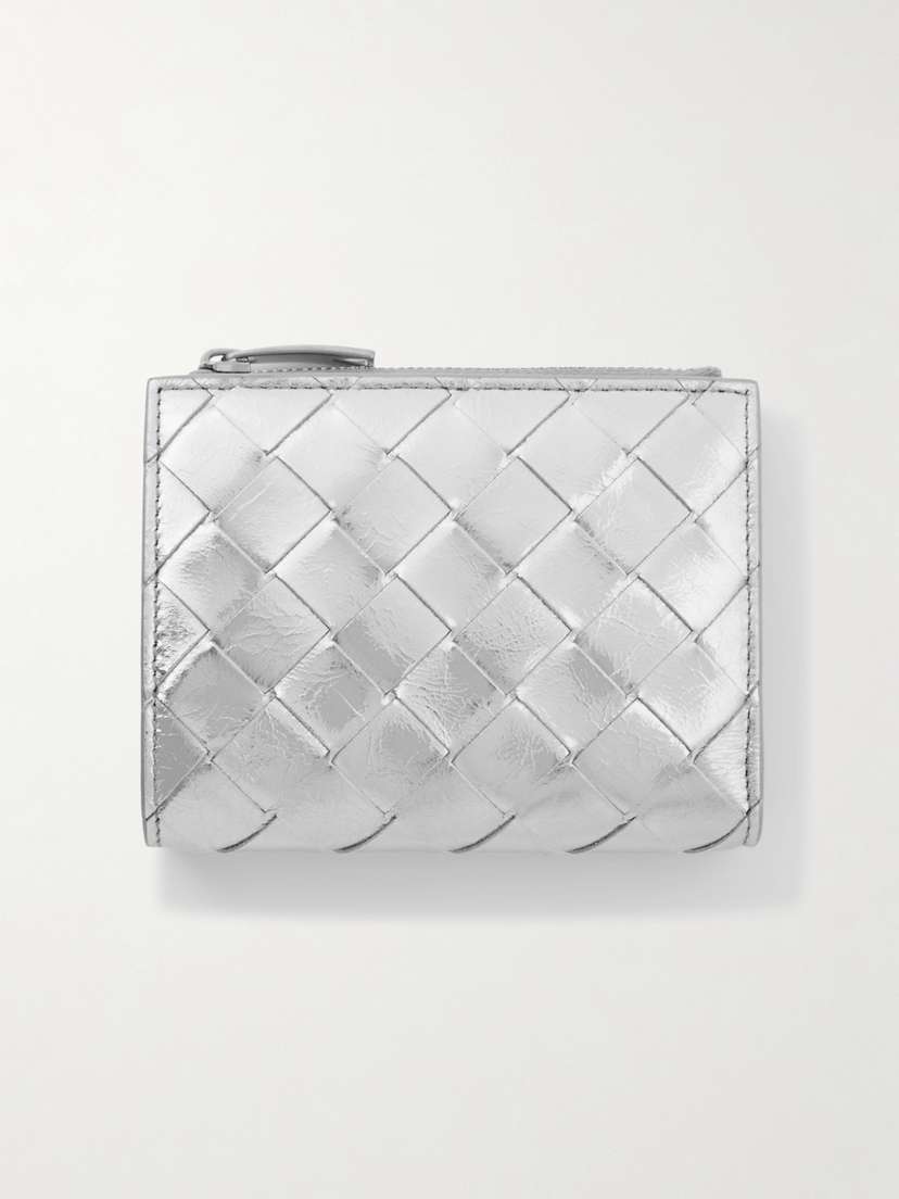 Bottega Veneta Intrecciato Metallic Leather Wallet