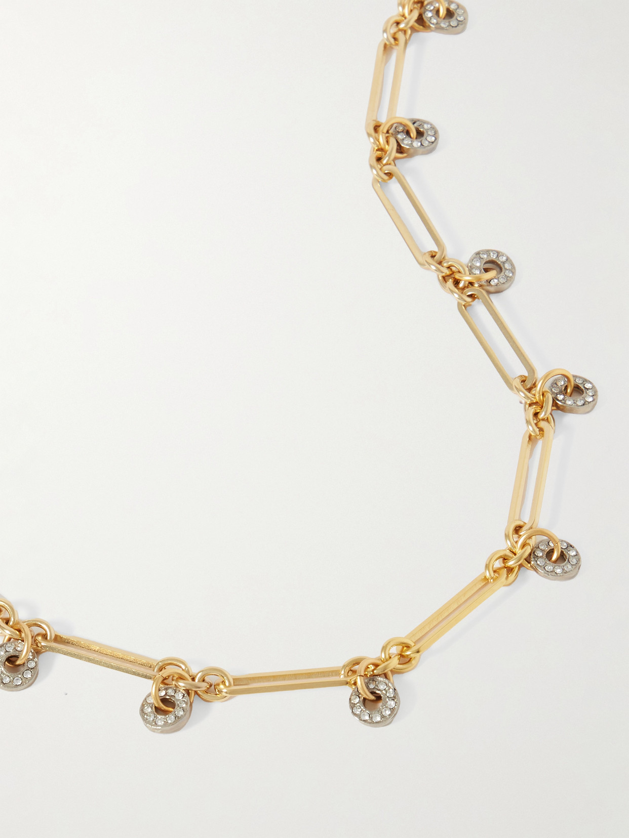 Shop Maison Mayle La Ronde Gold-plated And Silver-tone Crystal Necklace