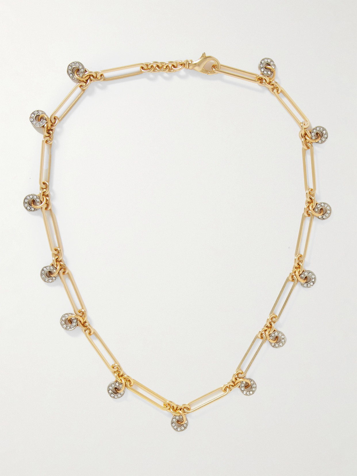 Maison Mayle La Ronde Gold-plated And Silver-tone Crystal Necklace