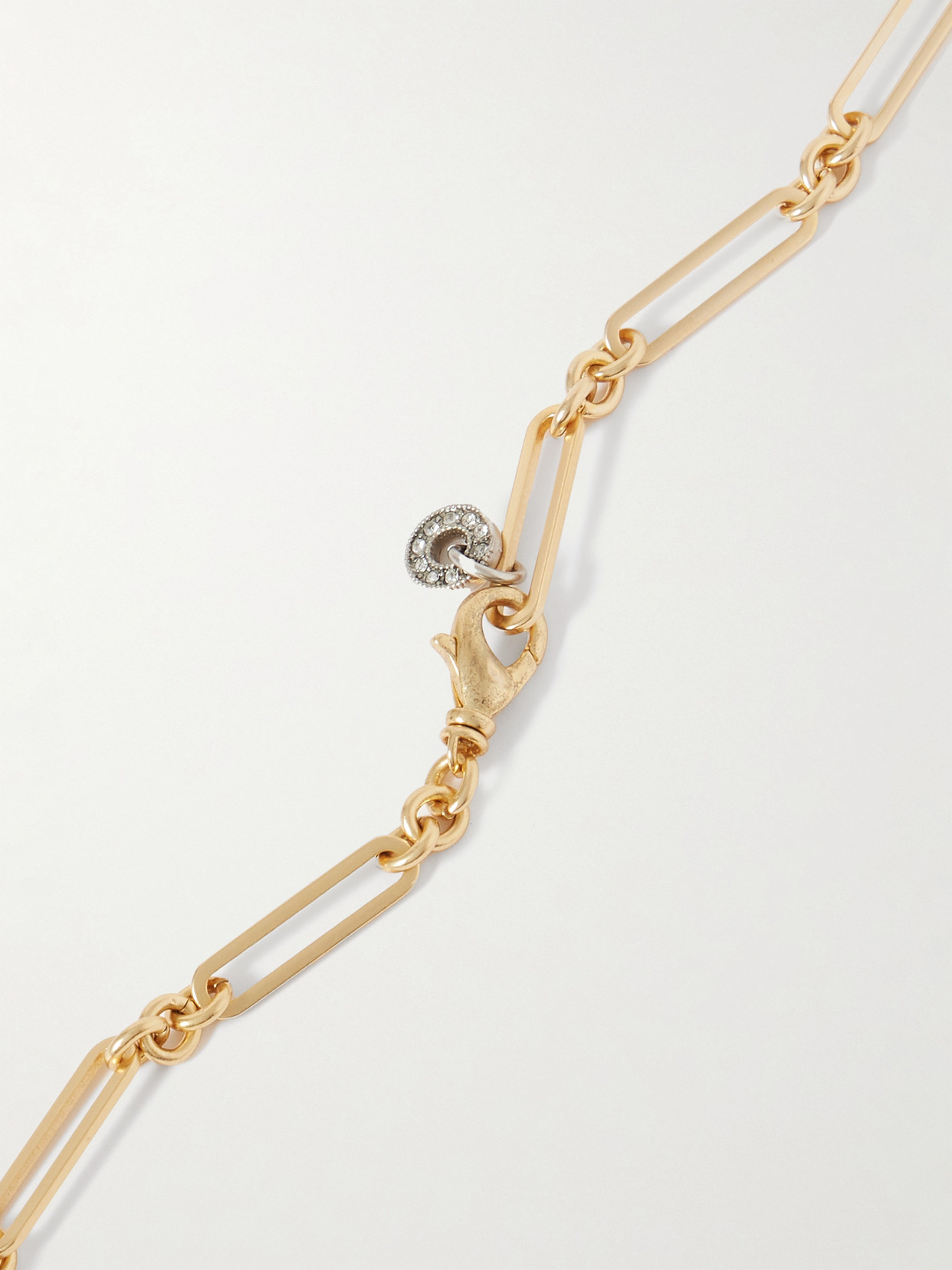 Maison Mayle Long Links Combo Gold-plated, Crystal And Enamel Necklace In Gold