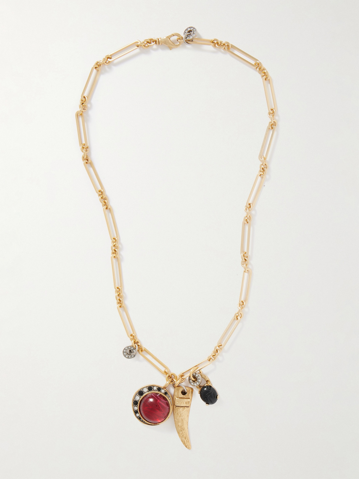 Maison Mayle Long Links Combo Gold-plated, Crystal And Enamel Necklace