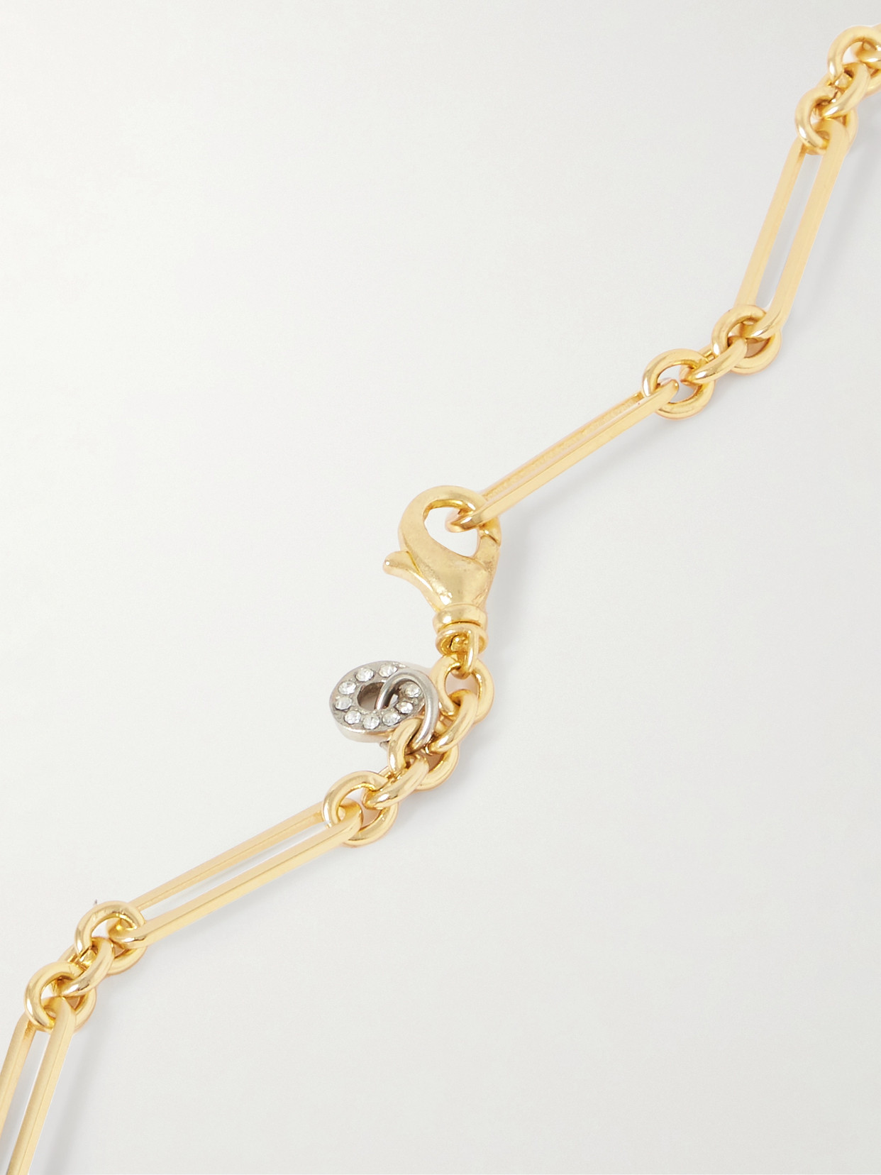 MAISON MAYLE LONG LINKS COMBO GOLD-PLATED, ENAMEL AND CRYSTAL NECKLACE