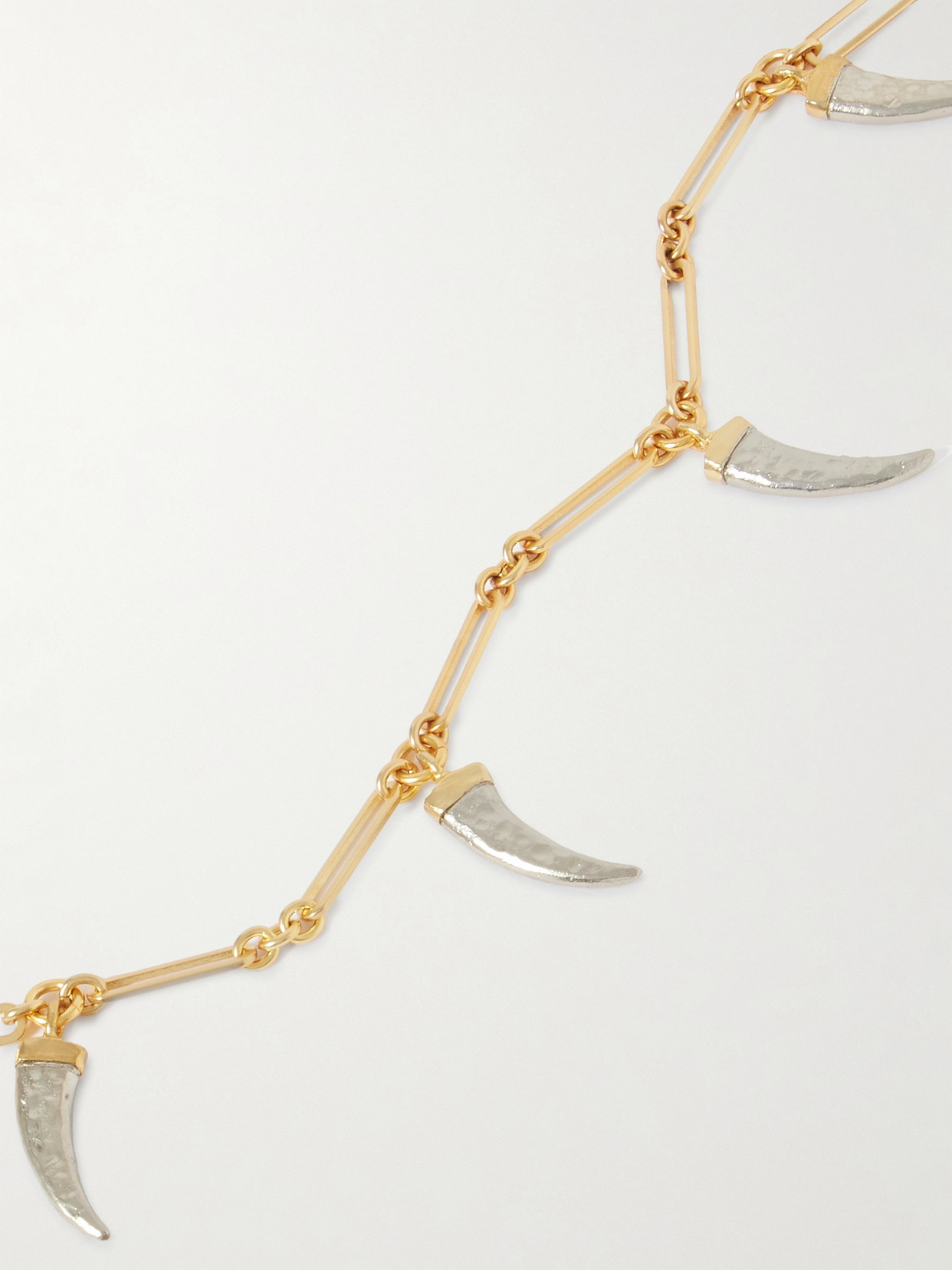 MAISON MAYLE PAMPLONNE GOLD-PLATED, SILVER-TONE, CRYSTAL AND ENAMEL NECKLACE