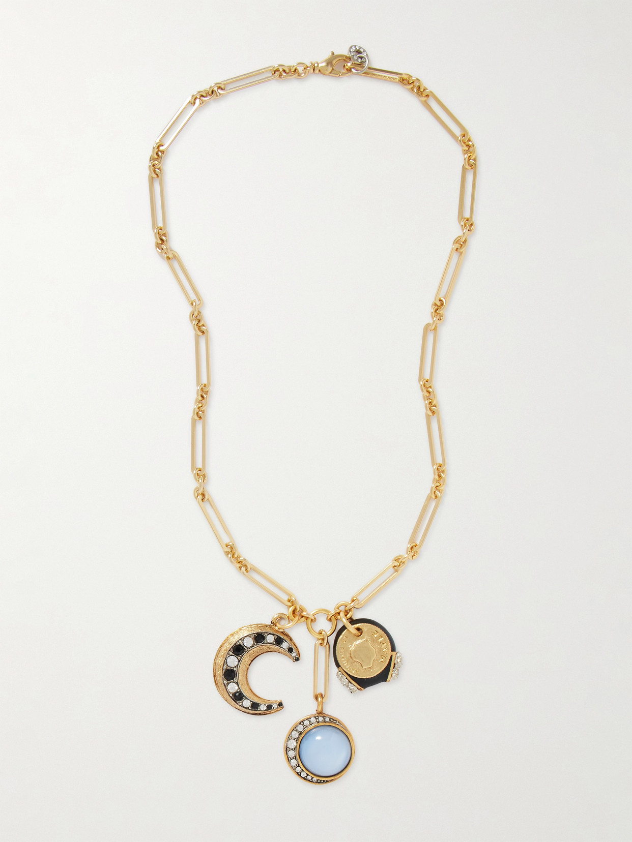 Maison Mayle Trinity Reine Gold-plated, Crystal And Enamel Necklace