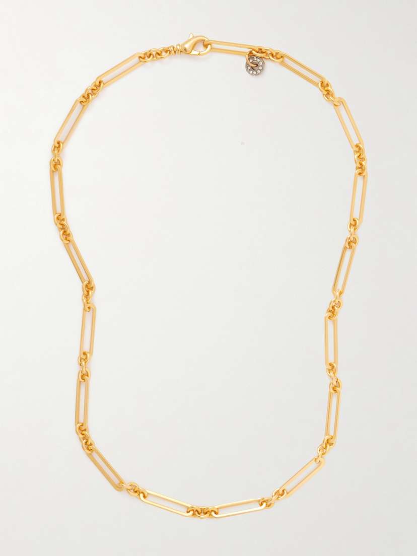 MAISON MAYLE Long Links Gold-plated Crystal Necklace