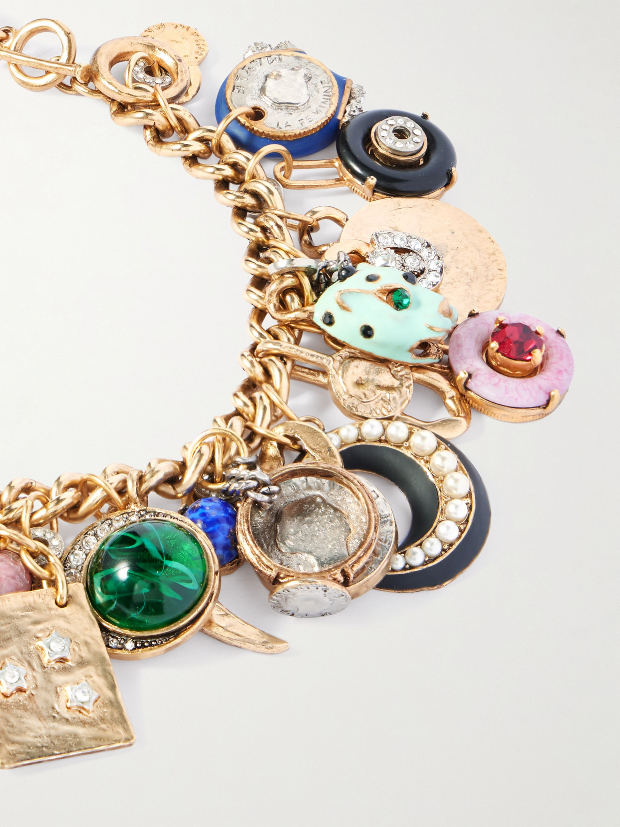 MAISON MAYLE CORNUCOPIA GOLD-PLATED, CRYSTAL AND ENAMEL NECKLACE