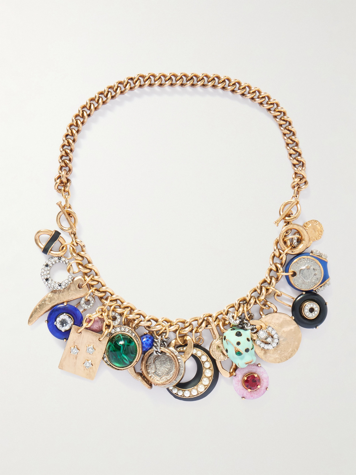 Maison Mayle Cornucopia Gold-plated, Crystal And Enamel Necklace