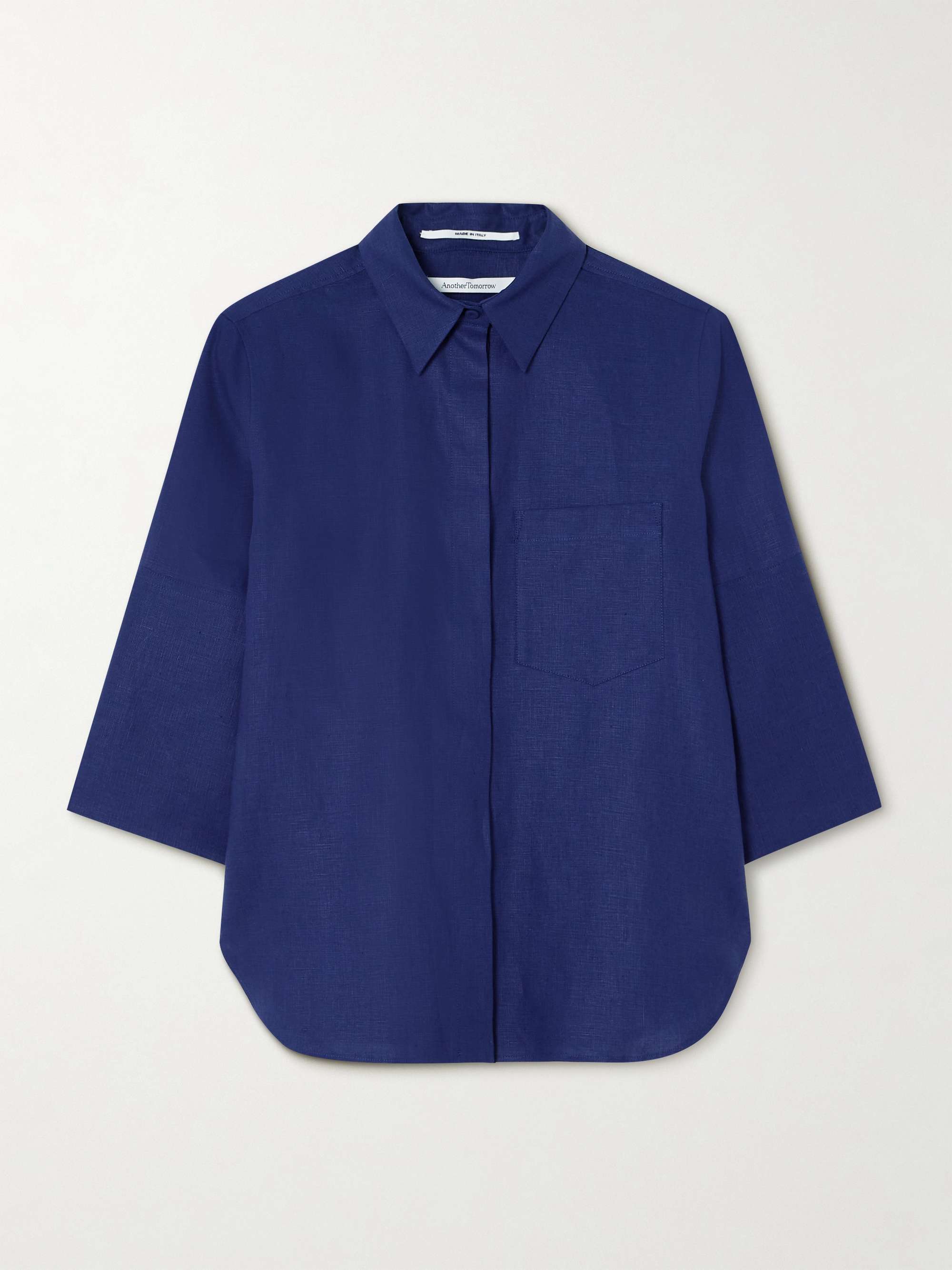 PORTER CLASSIC Linen T-Shirt Navy 2 藍染