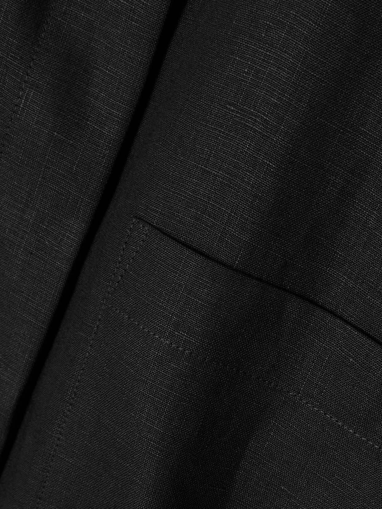 Another Tomorrow Linen Shirt In Black