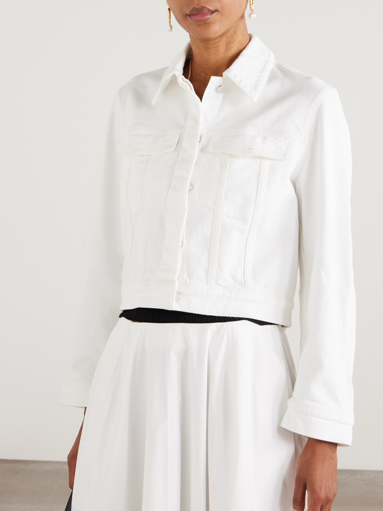 Another Tomorrow Denim Jacket In White