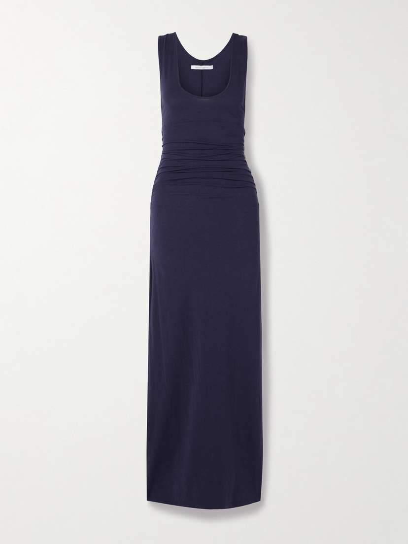 Another Tomorrow Ruched Stretch-jersey Maxi Dress