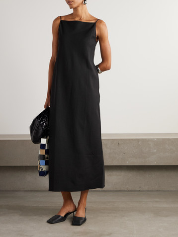 Another Tomorrow Hemp-blend midi dress