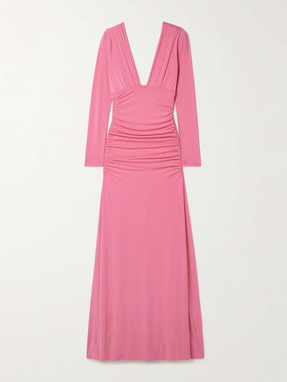 ruched stretch-jersey gown