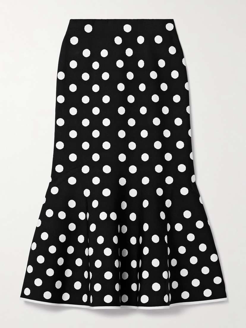 Carolina Herrera Polka-dot Jacquard-knit Skirt