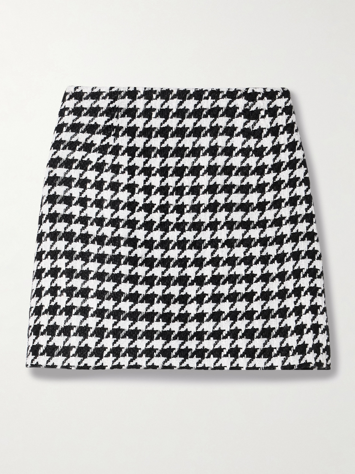 Carolina Herrera Houndstooth Tweed Mini Skirt In White