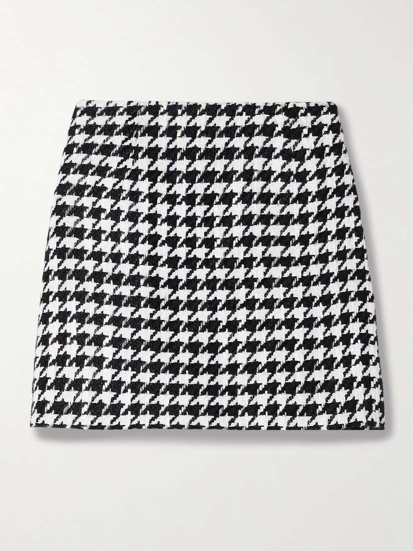 Carolina Herrera Houndstooth Tweed Mini Skirt