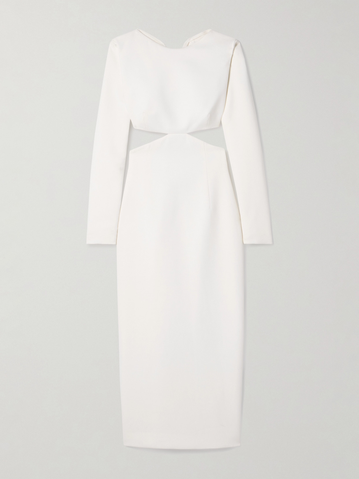 Carolina Herrera Cutout Bow-embellished Crepe Midi Dress In Ivory