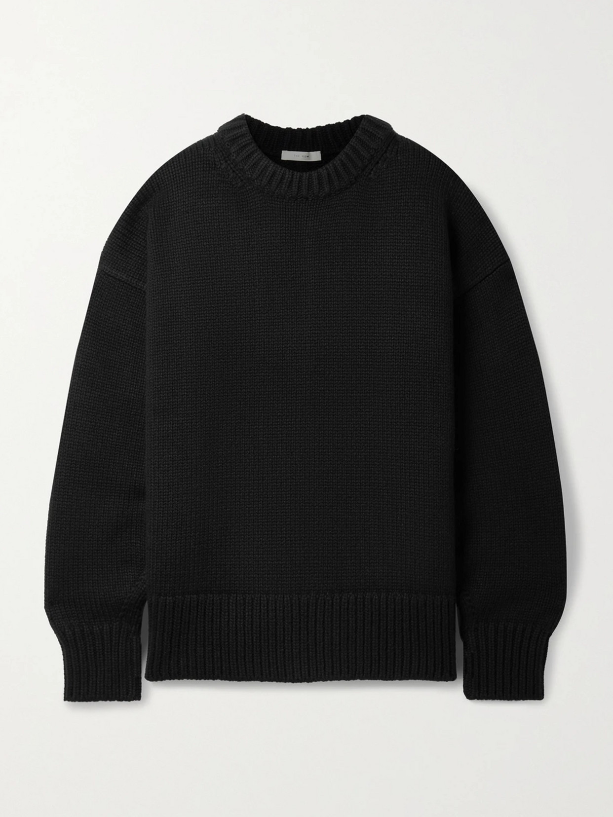 The Row Essentials Ophelia Wool And Cashmere-blend Sweater In Black