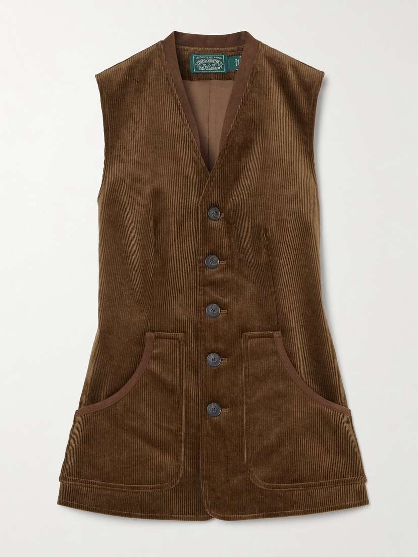 Polo Ralph Lauren Velvet-trimmed Cotton-blend Corduroy Vest