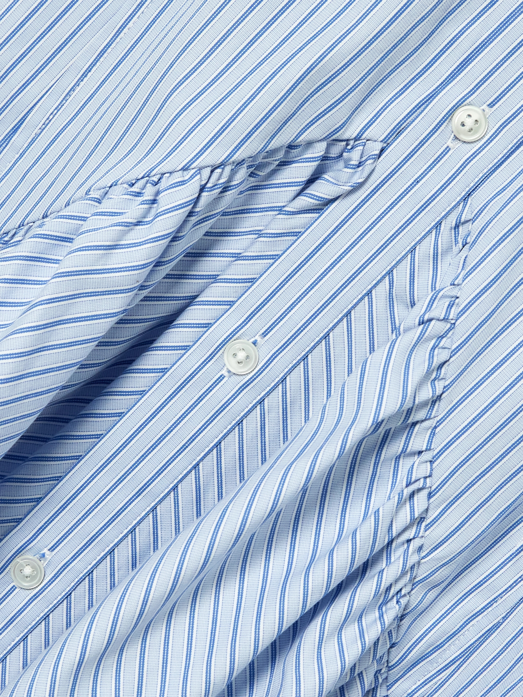 Polo Ralph Lauren Gathered striped cotton and modal-blend poplin shirt dress